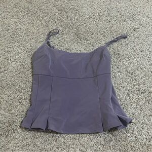 Kimchi Blue Good Luck Peplum Cami Tank Top Plum Purple Women's Size Medium Slim